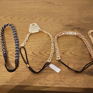 Black and Gold Hairbands (Set Of 6)